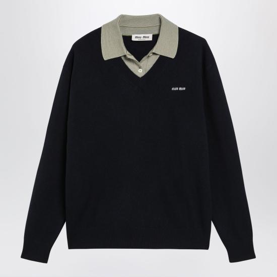 26FW 미우미우 폴로 티셔츠 MML07MOOO6061 Blue