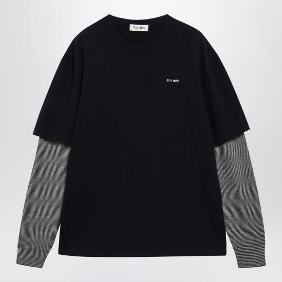26FW 미우미우 긴팔 티셔츠 MML07LOOO6061 Blue