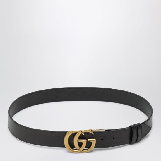 26SS 구찌 더블 G 버클 리버시블 레더 벨트 627055CAO2T Black - GUCCI