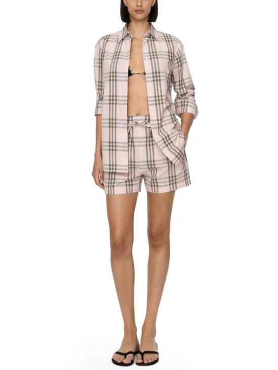  버버리 레귤러핏 체크 코튼 셔츠 8127212 A5961 Pink - BURBERRY