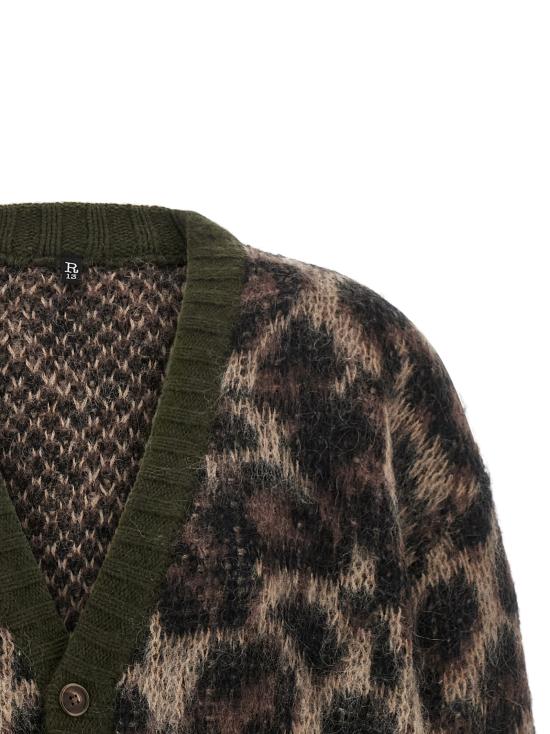 26FW 알13 가디건 R13WY198Y300BBROWNLEOPARDMOHAIR - R13