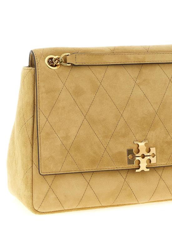  토리버치 가방 찰리 미디엄 스웨이드 숄더백 베이지 - TORY BURCH