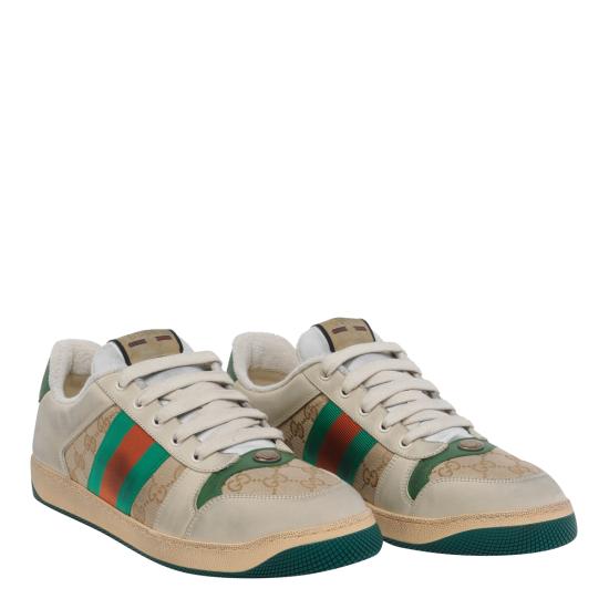 26FW 구찌 스크리너 GG 캔버스 디스트레스드 스니커즈 546551 9Y9209666 Beige - GUCCI