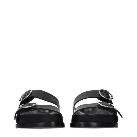  질샌더 뮬/슬리퍼 질 샌더 블랙 가죽 슬리퍼 - JIL SANDER