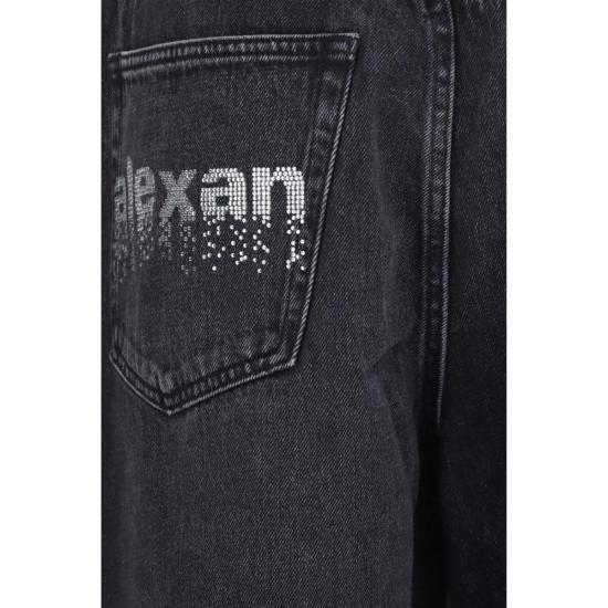 26FW 알렉산더 왕 데님 팬츠 크리스탈 벌룬 진 블랙 - ALEXANDER WANG
