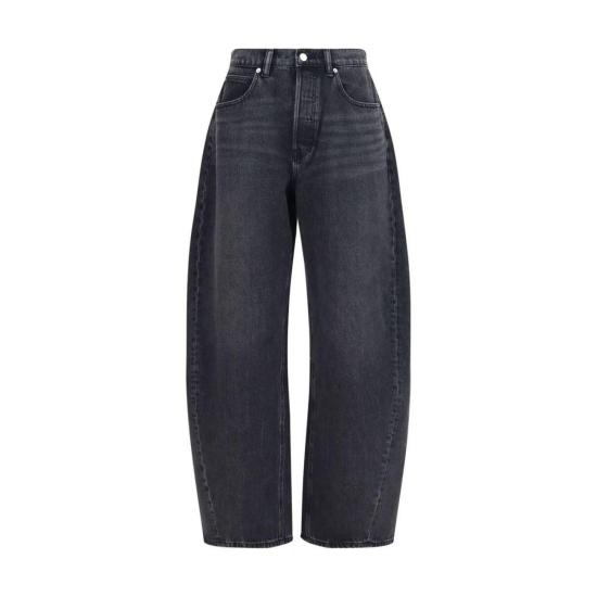 26FW 알렉산더 왕 데님 팬츠 크리스탈 벌룬 진 블랙