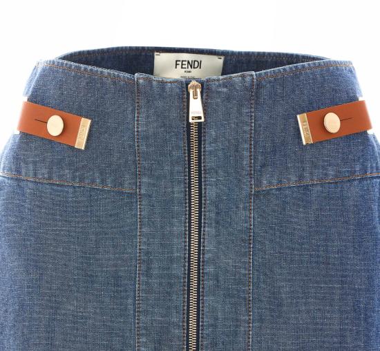 26FW 펜디 미디 스커트 FLQ609 AW8HF0QB0 Blue - FENDI