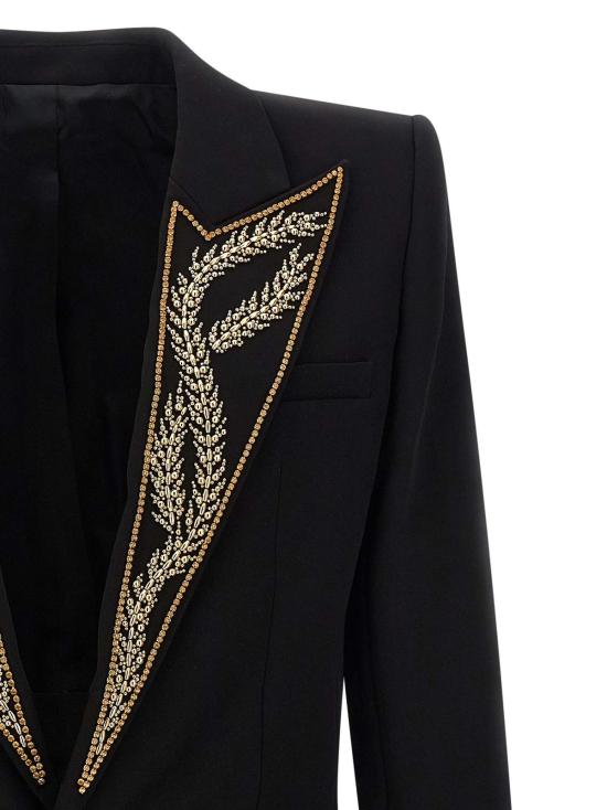  발망 수트 자켓 싱글 브레스티드 아워글래스 블레이저 블랙 - BALMAIN