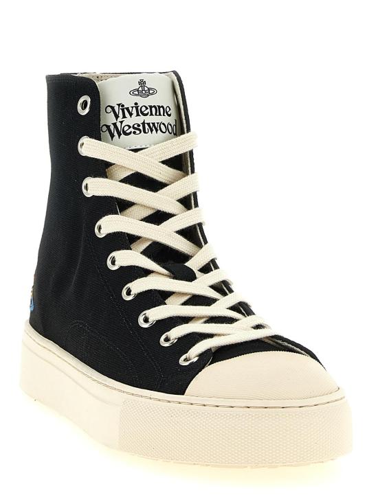  비비안웨스트우드 스니커즈 비비안 웨스트우드 바이컬러 코튼 하이탑 - VIVIENNE WESTWOOD
