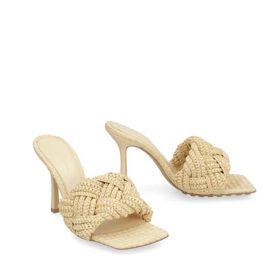  보테가베네타 뮬/슬리퍼 보테가 베네타 라피아 뮬 베이지 - BOTTEGA VENETA