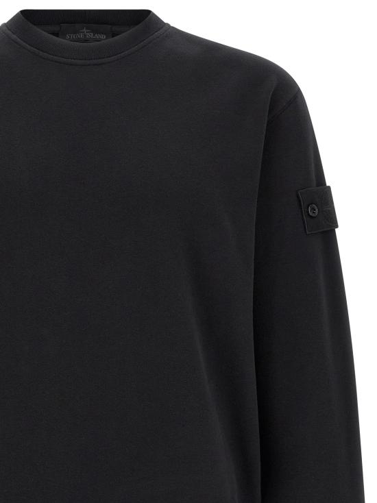 26FW 스톤 아일랜드 긴팔 티셔츠 배지  고스트 스웨트셔츠 블랙 - STONE ISLAND