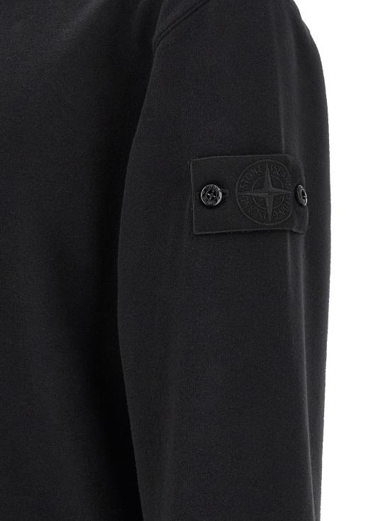 26FW 스톤 아일랜드 긴팔 티셔츠 배지  고스트 스웨트셔츠 블랙 - STONE ISLAND