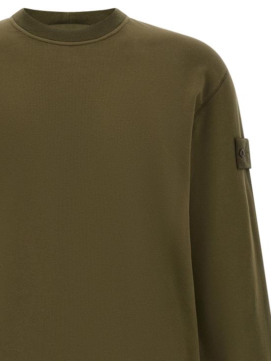 26FW 스톤 아일랜드 긴팔 티셔츠 배지  고스트 스웨트셔츠 그린 - STONE ISLAND