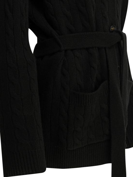 26FW 발렌티노 가라바니 니트웨어 캐시미어 케이블 니트 가디건  블랙 - VALENTINO GARAVANI