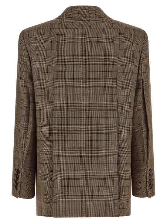 26FW 끌로에 수트 자켓 체크 더블 브레스트 블레이저 브라운 - CHLOE