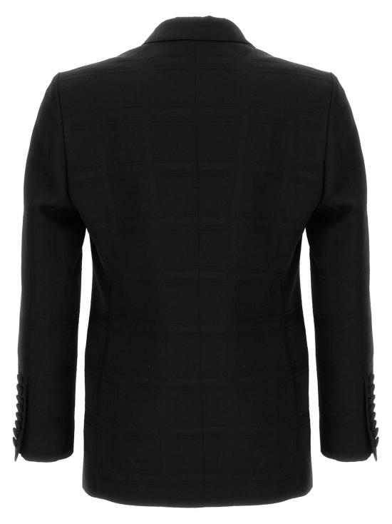  에트로 수트 자켓 체크 더블 브레스트 블레이저 블랙 - ETRO