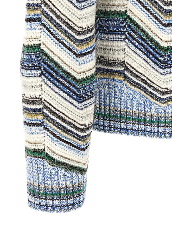 26FW 미소니 니트웨어 기하학적 지그재그 스웨터, 스웨터 및 가디건, 멀티컬러 - MISSONI