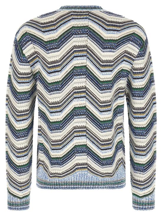 26FW 미소니 니트웨어 기하학적 지그재그 스웨터, 스웨터 및 가디건, 멀티컬러 - MISSONI