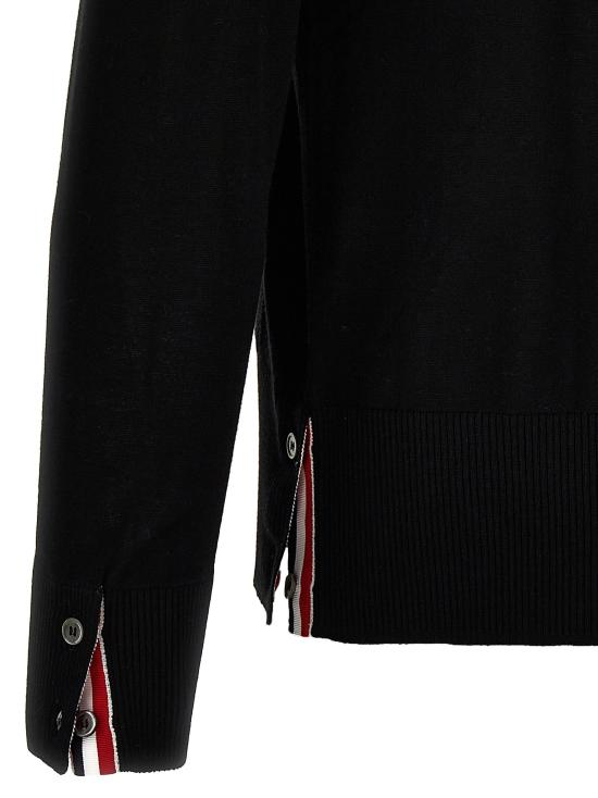 26FW 톰브라운 니트웨어 메리노 울 가디건 스웨터 및 가디건 블랙 - THOM BROWNE