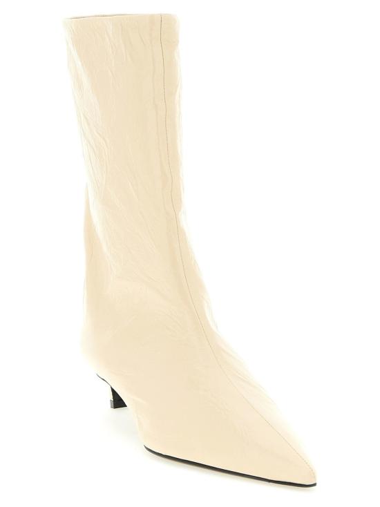  질샌더 부츠 질 샌더 송아지 가죽 앵클  베이지 - JIL SANDER