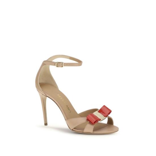  살바토레 페라가모 샌들 페라가모 바라 보우 스틸레토 힐  베이지 - SALVATORE FERRAGAMO