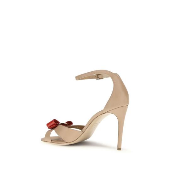  살바토레 페라가모 샌들 페라가모 바라 보우 스틸레토 힐  베이지 - SALVATORE FERRAGAMO