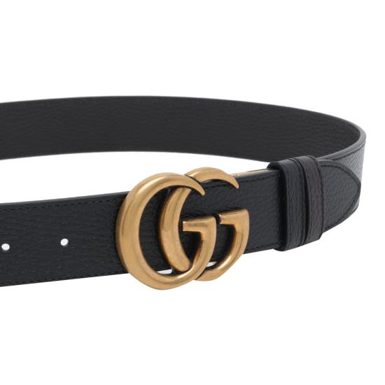 26FW 구찌 더블 G 버클 리버시블 레더 벨트 627055 CAO2T1062 Black - GUCCI