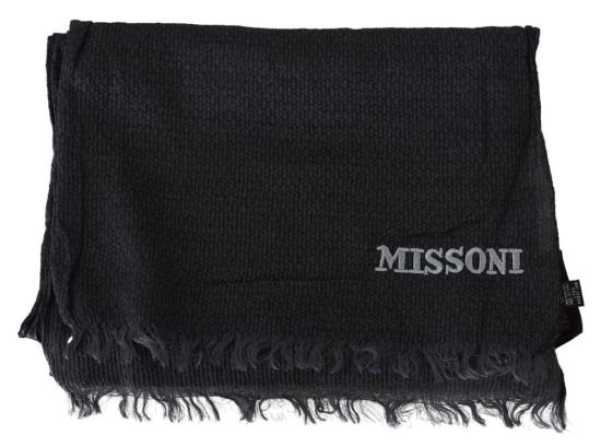  미소니 머플러/스카프 미쏘니 울 니트 유니섹스 넥랩 스카프 블랙 - MISSONI
