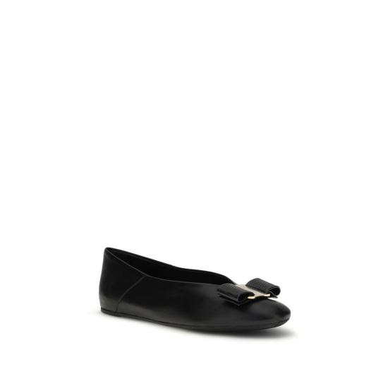 26FW 살바토레 페라가모 플랫 슈즈 페라가모 바라 보우 발레 플랫 블랙 - SALVATORE FERRAGAMO