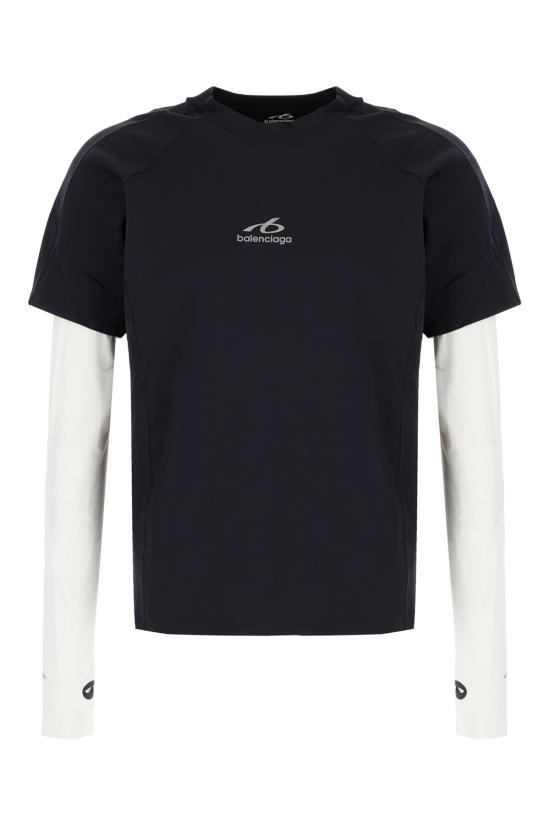 26FW 발렌시아가 테크웨어 롱 슬리브 티셔츠 A000NQTUVN7 8502 NAVY WHITE