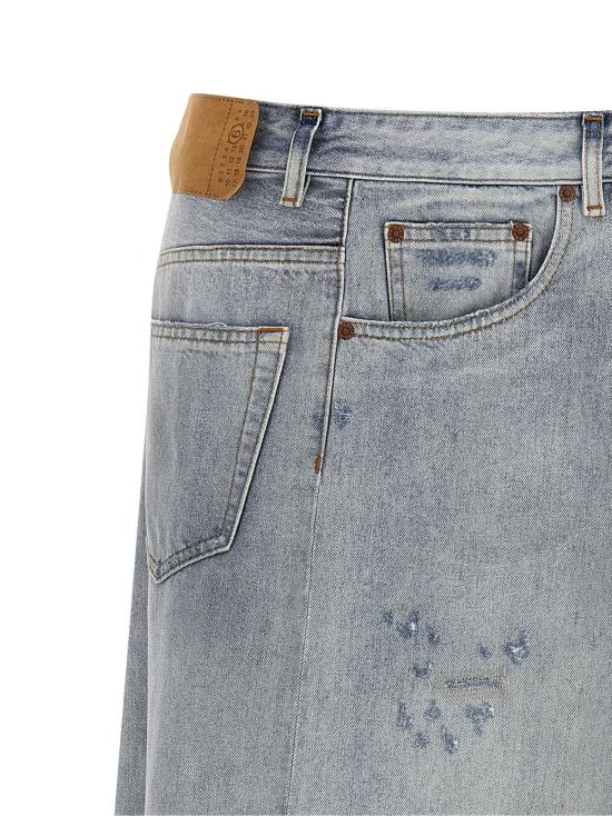  MM6 메종마르지엘라 데님 스커트 Mm6 메종 마르지엘라 코튼 미니 스커트 블루 - MM6 MAISON MARGIELA
