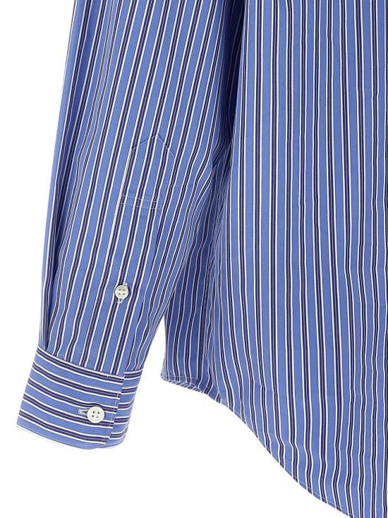  꼼데가르송 긴팔 티셔츠 Comme Des Garçons 스트라이프 코튼 포플린 셔츠 블루 - COMME DES GARCONS