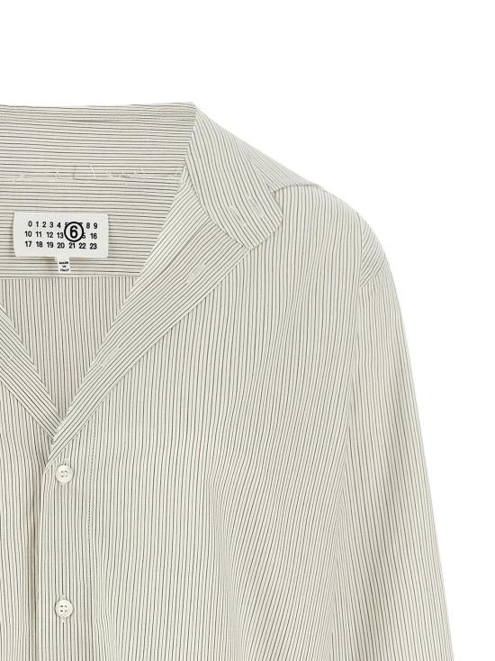  MM6 메종마르지엘라 탑 Mm6 메종 마르지엘라 스트라이프 코튼 포플린 셔츠 그레이 - MM6 MAISON MARGIELA