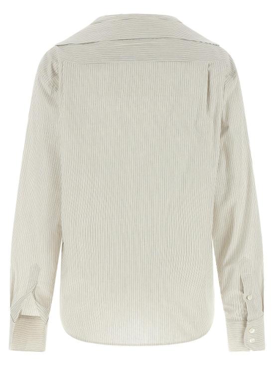  MM6 메종마르지엘라 탑 Mm6 메종 마르지엘라 스트라이프 코튼 포플린 셔츠 그레이 - MM6 MAISON MARGIELA