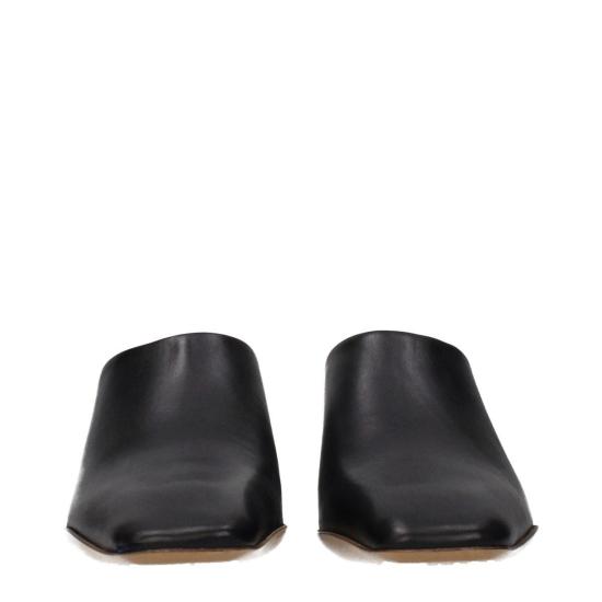 질샌더 뮬/슬리퍼 질 샌더 블랙 가죽 슬리퍼 - JIL SANDER