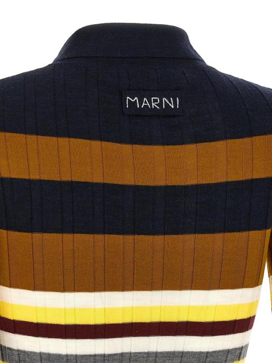  마르니 반팔 티셔츠 버진 울 폴로 셔츠 멀티컬러 - MARNI
