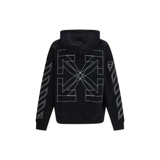 26SS 오프화이트 긴팔 티셔츠 빅 더블 애로우 스케이트 후드티 블랙 - OFF WHITE