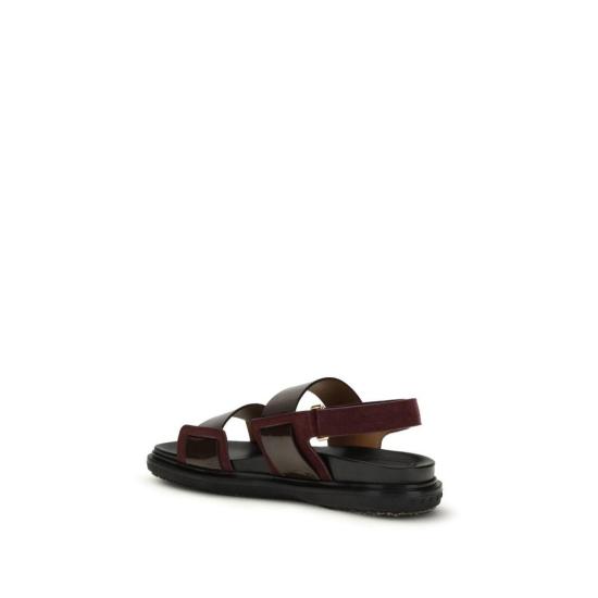  마르니 슈즈 더블 스트랩 푸스베트 샌들 블랙 - MARNI