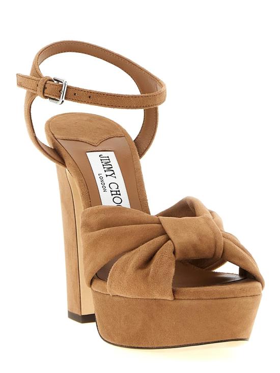  지미추 샌들 헬로이즈 스틸레토 힐  브라운 - JIMMY CHOO