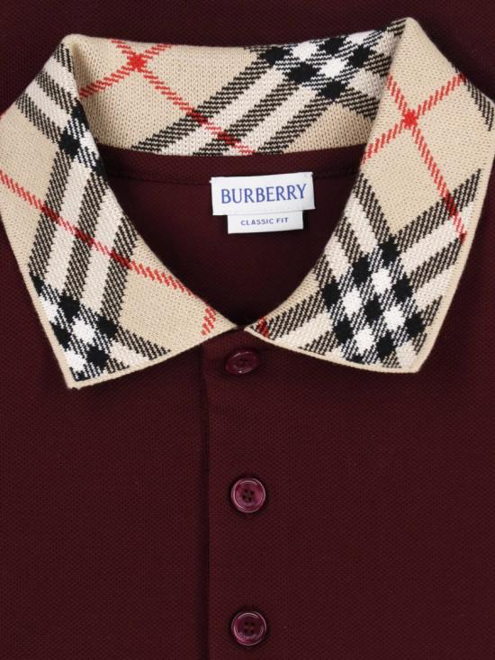 26FW 버버리 폴로 티셔츠 8127677C5335 Burgundy - BURBERRY