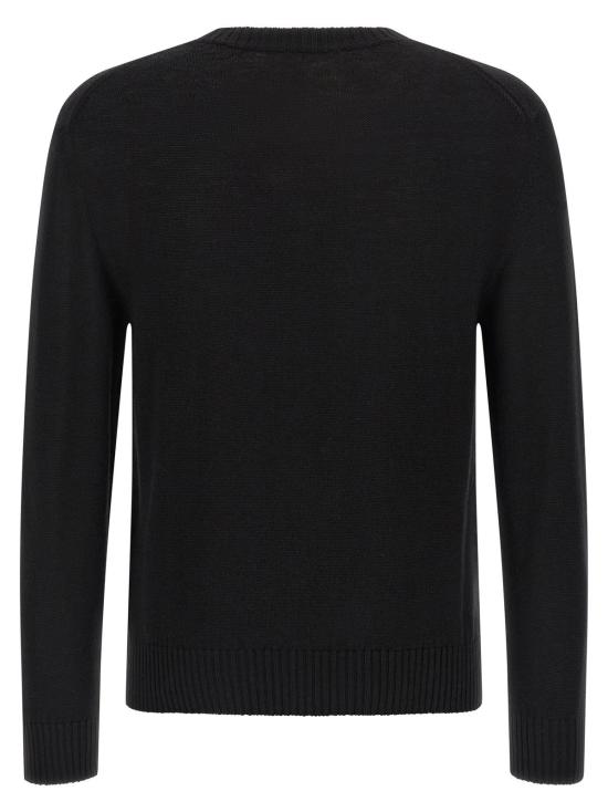  질샌더 가디건 질 샌더 버진 울 크루넥 스웨터 블랙 - JIL SANDER