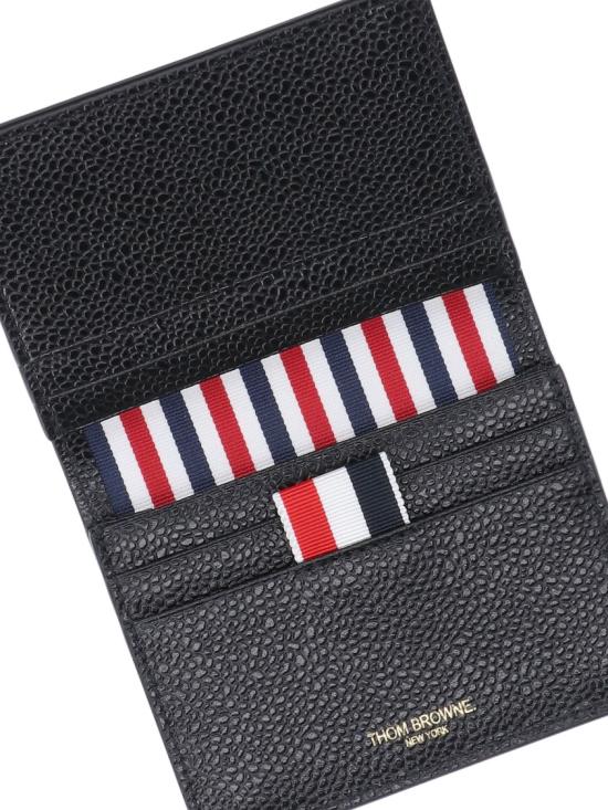 26SS 톰브라운 페블 그레인 더블 카드 홀더 MAW021L 00198001 Black - THOM BROWNE