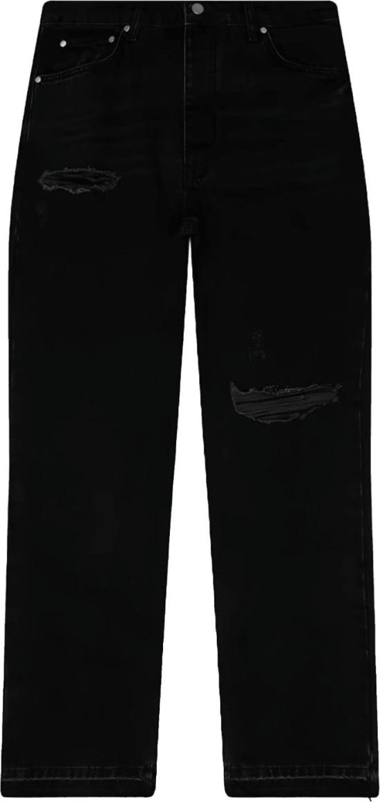 26FW 리프레젠트 데님 팬츠 REPRESENTMLM10110801RIPPEDHEATONDENIMSTRAIGHTJEANSSTRAIGHTJEANSBLACK - REPRESENT