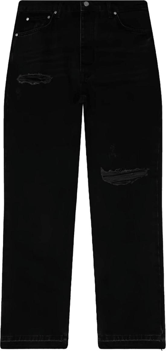 26FW 리프레젠트 데님 팬츠 REPRESENTMLM10110801RIPPEDHEATONDENIMSTRAIGHTJEANSSTRAIGHTJEANSBLACK - REPRESENT
