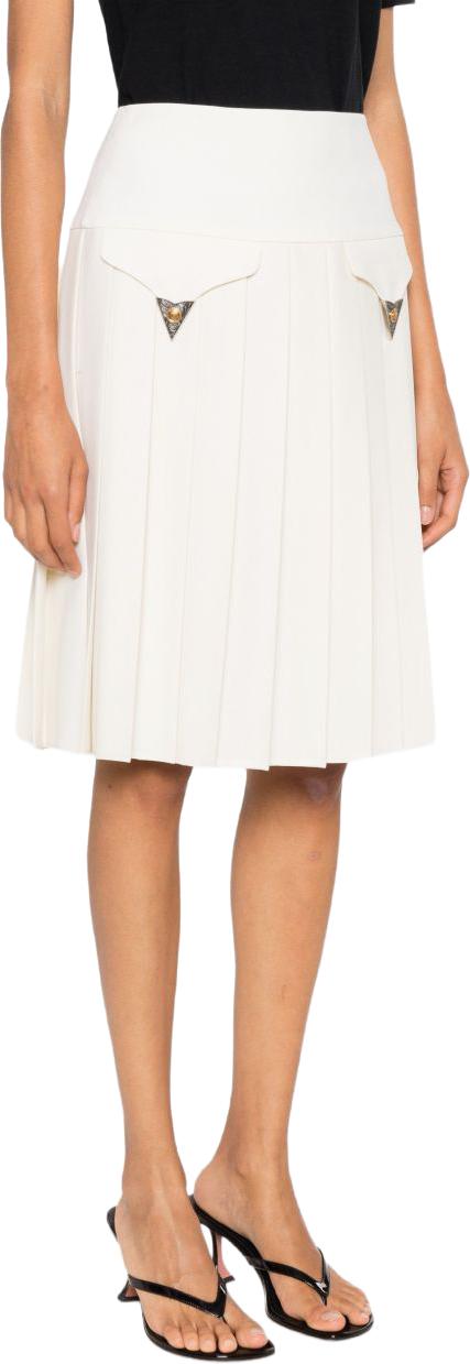 26FW 베르사체 미디 스커트 10258791A183051W740 WHITE - VERSACE