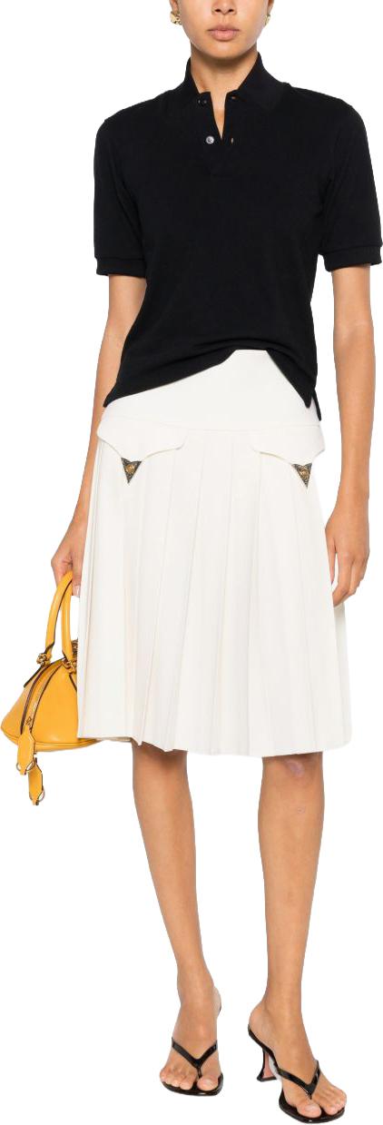 26FW 베르사체 미디 스커트 10258791A183051W740 WHITE - VERSACE