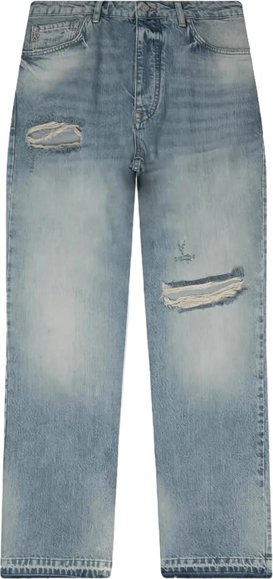 26FW 리프레젠트 데님 팬츠 REPRESENTMLM357308RIPPEDHEATONDENIMSTRAIGHTJEANSSTRAIGHTJEANSLIGHTBLUE