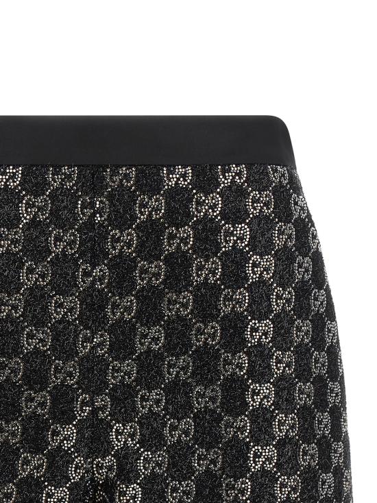 26SS 구찌 자수 울 트위드 라메 쇼츠 853382ZARWY1000 Black - GUCCI