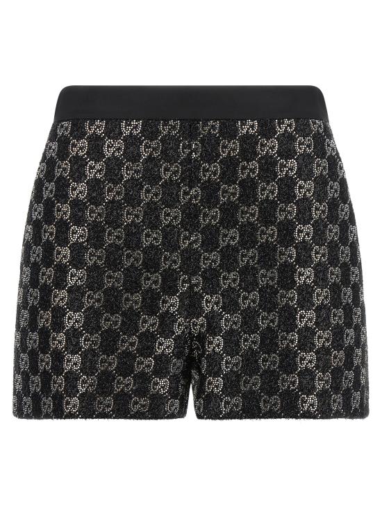 26SS 구찌 자수 울 트위드 라메 쇼츠 853382ZARWY1000 Black