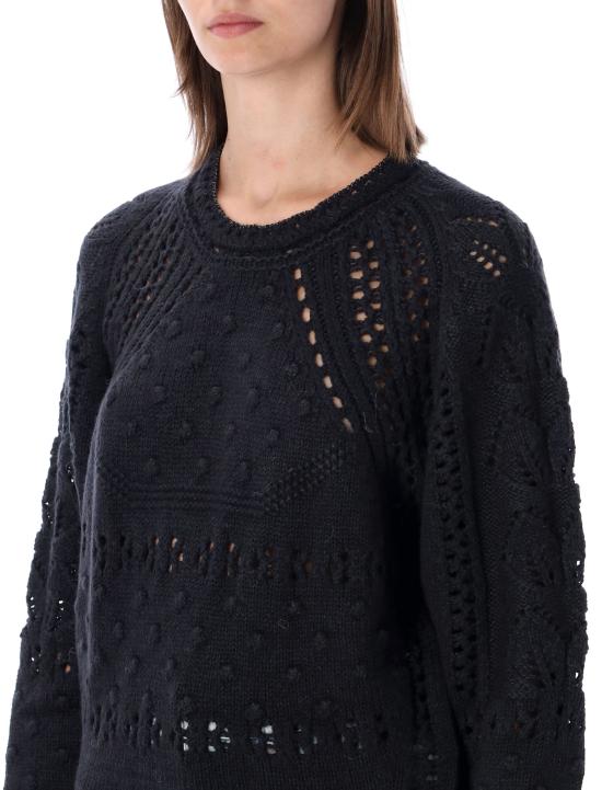 26FW 이자벨마랑에뚜왈 루체 풀오버 오픈워크 울 스웨터 PU0938FAD3L02E BKMD BLACK MIDNIGHT - ISABEL MARANT ETOILE